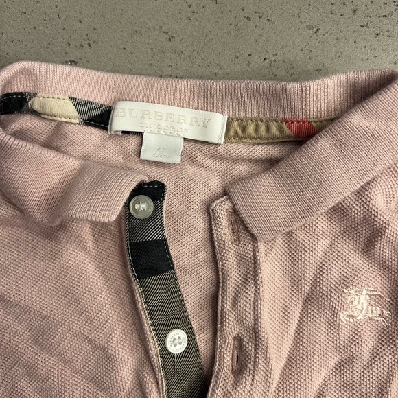 Pink burberry golf shirt. 2T but fits small - Picture 2 of 2